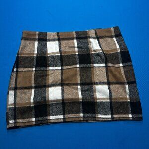 2XL Plaid Mini Skirt High Waist